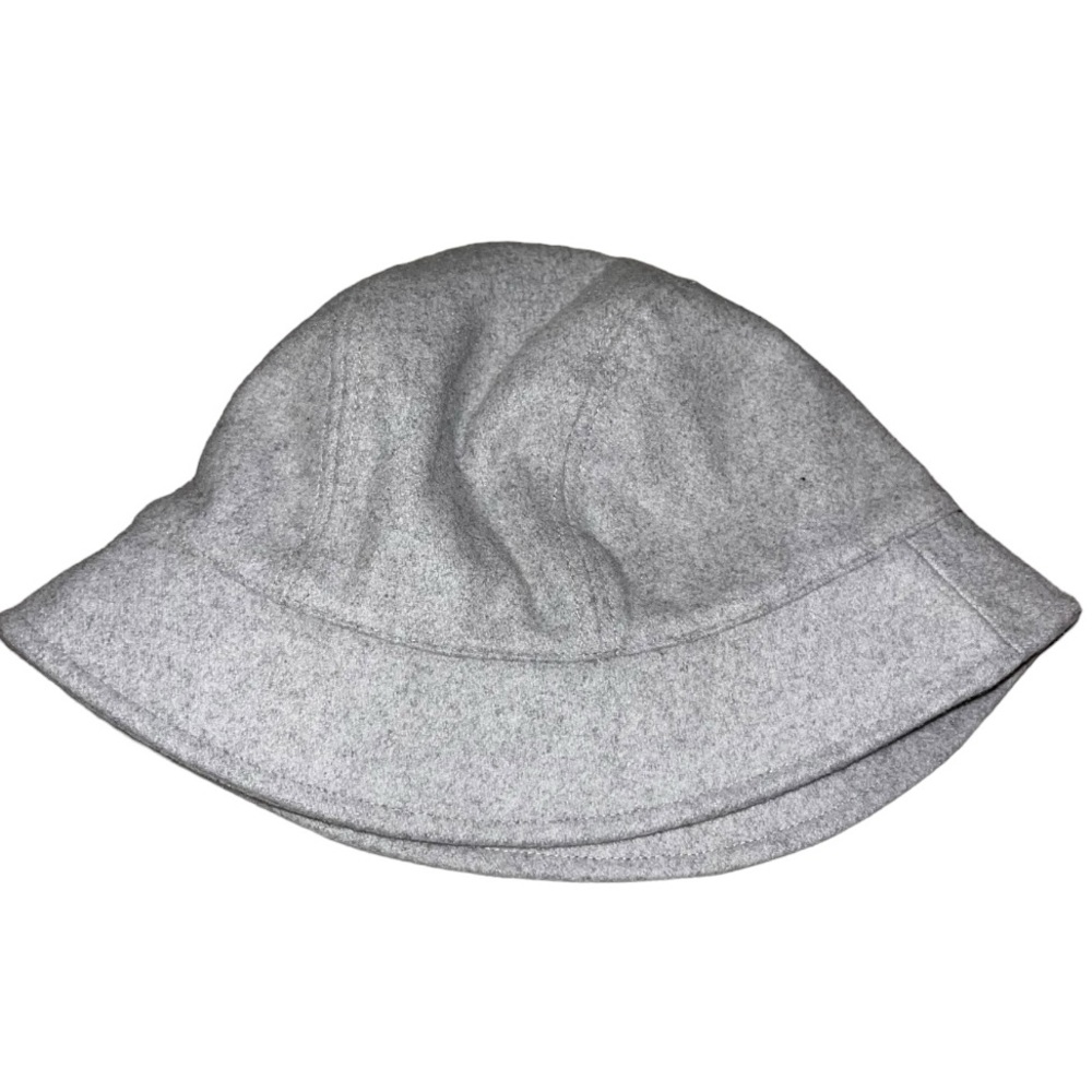 Lands' End Women's Gray Fleece Lined Bucket Hat Winter Cloche One Size